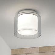 Arezzo IP44 Bathroom Round Ceiling Light in Polished Chrome and Opal Glass - astro 1049003 