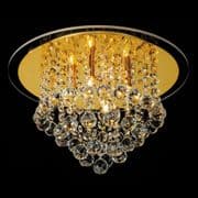 Arthill Small Flush Fitting in Gold with Crystal Droplets