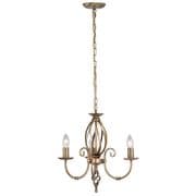 Artisan 3 Light Fitting in an Aged Brass Finish - ELSTEAD ART3/AGD/BRASS