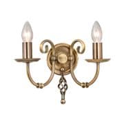 Artisan Double Wall Light in an Aged Brass Finish - ELSTEAD ART2 AB