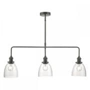 Arvin 3 Light Fitting in Antique Chrome with Clear Glass Shades - där ARV0361