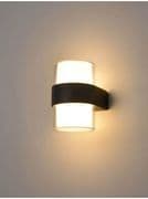 Ashford V Outdoor LED Wall Light in a Matt Black Finish and Opal Diffusers, IP54 Rated