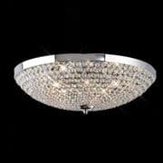 Astmoor 9 Light Flush Fitting in Polished Chrome and Crystal
