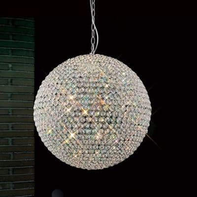 Astmoor 9 Light Pendant in Polished Chrome and Crystal