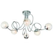 Auria 6 Light Fitting in Polished Chrome with Decorative Glass Shades - ENDON 76349