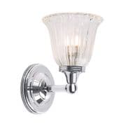 Austen 1 Solid Brass Single Bathroom Wall Light in a Polished Chrome finish and Glass Shade IP44 - ELSTEAD BATH/AUSTEN1 PC