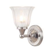 Austen 1 Solid Brass Single Bathroom Wall Light in a Polished Nickel finish and Glass Shade IP44 - ELSTEAD BATH/AUSTEN1 PN
