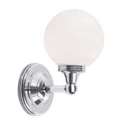 Austen 4 Solid Brass Single Bathroom Wall Light in a Polished Chrome finish and Glass Shade IP44 - ELSTEAD BATHAUSTEN4 PC