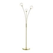 Avari 3 Light Floor Lamp in Satin Brass with Frosted Glass Shades - där AVA4941