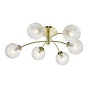 Avari 6 Light in Satin Brass with Frosted Glass Shades - där AVA6441