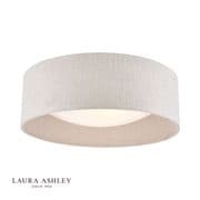Bacall 2 Light Flush Fitting in Silver Linen with an Opal Diffuser - LA3756051-Q