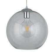 Balls Large Single Pendant in Polished Chrome with a Clear Glass Shade - SEARCHLIGHT 1632CL