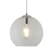 Balls Small Single Pendant in Polished Chrome with a Clear Glass Shade - SEARCHLIGHT 1621CL