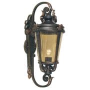 Baltimore Large Lantern hand finished in Old Bronze Patina with Amber Tinted Glass IP44 - ELSTEAD BT1/L