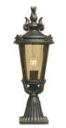 Baltimore Medium Pedestal hand finished in Old Bronze Patina with Amber Tinted Glass IP44 - ELSTEAD BT3/M
