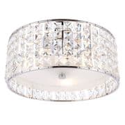 Belfont 3 Light Bathroom Fitting in Polished Chrome with Clear Faceted Crystal, IP44 - ENDON 61252