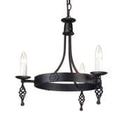 Belfry 3 Light Medieval Style Chandelier in a Black Finish - ELSTEAD BY3/BLACK