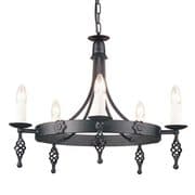Belfry 5 Light Medieval Style Chandelier in a Black Finish - ELSTEAD BY5/BLACK