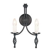 Belfry Medieval Style Double Wall Light in a Black Finish - ELSTEAD BY2