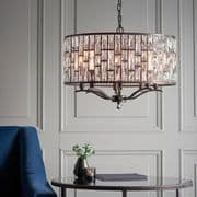Belle 8 Light Pendant in a Dark Bronze Finish with Faceted Crystal Decoration - ENDON 69391