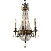 Bellini 4 Light Chandelier in a Bronze finish with Antique Quartz Crystal Decoration - FEISS FE/BELLINI4