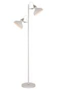 Beltex Adjustable Floor Lamp in a Satin Nickel and White Finish