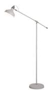 Beltex Adjustable Floor/Reading Lamp in a Satin Nickel and White Finish