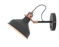 Beltex Adjustable Wall Light in a Copper and Graphite Finish, Switched