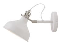 Beltex Adjustable Wall Light in a Satin Nickel and White Finish