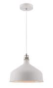 Beltex Medium Pendant in a Satin Nickel and White Finish