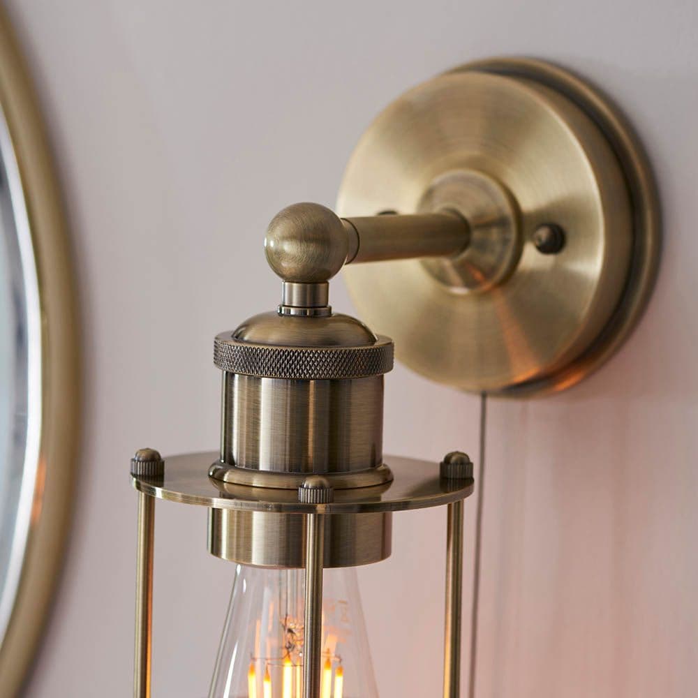 Benouville Vintage Bathroom Wall Light in an Antique Brass Finish ...