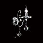 Bickerton Single Wall Light in Polished Chrome and Crystal, Switched