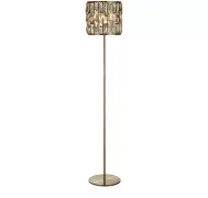 Bijou Floor Lamp in Antique Brass with Champagne  Glass Decoration - Searchlight 6589AB