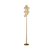 Bingham 10 Light Floor Lamp in a Satin Gold Finish with Cognac Shades