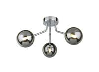 Bingham 3 Light Fitting in a Polished Chrome Finish with Smoked Glass Shades