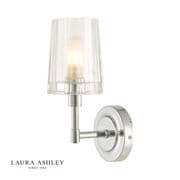 Blake Bathroom Wall Light in Polished Chrome with a Cut Glass Shade, IP44 - Laura Ashley LA3756189-Q
