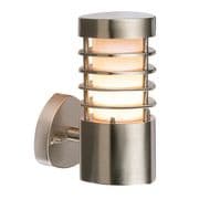 Bliss Outdoor Wall Light in Brushed Stainless Steel and a Clear Lens IP44 - SAXBY 13798