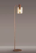 Boreray Large Floor Lamp in a Mocha Finish with a Faded Amber Glass Shade