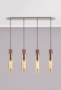 Boreray Slim 4 Light Bar Pendant in Mocha with Faded Amber Glass Shades