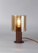 Boreray Table Lamp in a Mocha Finish with a Faded Amber Glass Shade