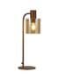 Boreray Tall Table Lamp in a Mocha Finish with a Faded Amber Glass Shade
