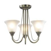 Boston 3 Light in Antique Brass with Glass Shades - där BOS03