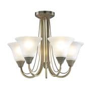 Boston 5 Light in Antique Brass with Glass Shades - där BOS05