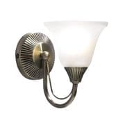 Boston Single Wall Light in Antique Brass with a Glass Shade, Switched - där BOS07