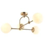 Bourges 4 Light Fitting in a Matt Antique Brass Finish with Matt Opal Glass Shades