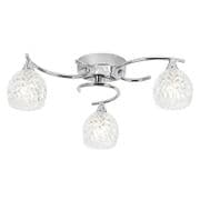 Boyer 3 Light in Polished Chrome with Crystal Glass Shades - ENDON BOYER-3CH