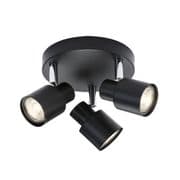 Briar 3 Light Spot Light Plate in a Matt Black Finish with Chrome Accents