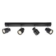 Briar 4 Light Spot Light Bar in a Matt Black Finish with Chrome Accents