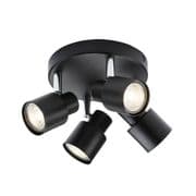 Briar 4 Light Spot Light Plate in a Matt Black Finish with Chrome Accents