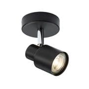Briar Single Spot Light in a Matt Black Finish with Chrome Accents